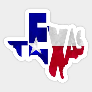 Texas Typo Map Sticker